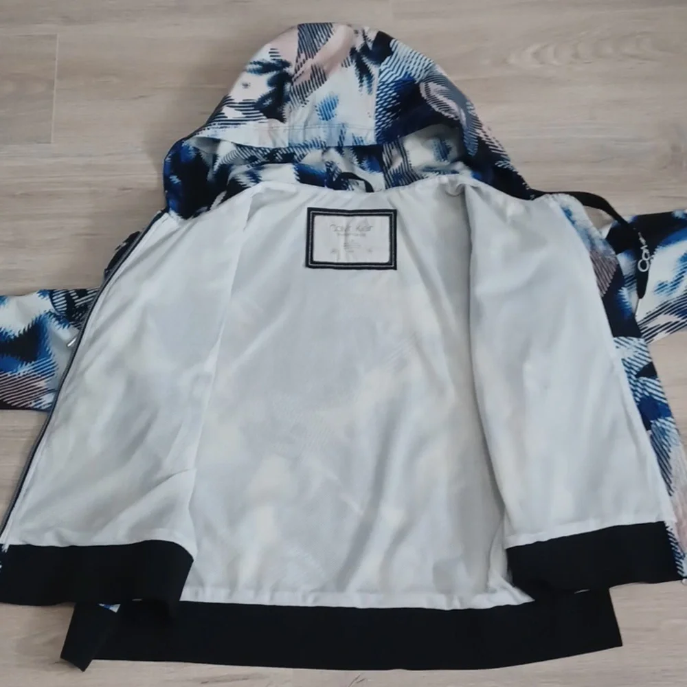 CALVIN KLEIN PERFORMANCE "Repel" raincoat. Rain Jacket Hoodie Windbreaker Large - Picture 6 of 15